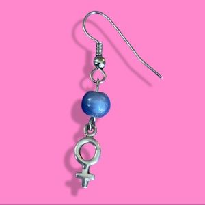 Single Venus/Woman Symbol Hanging Earring
